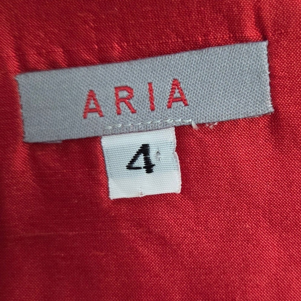 Aria Y2k taffeta red cocktail dress homecoming empire waist womens size 4 - Picture 9 of 12